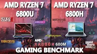 AMD Ryzen 7 6800U vs 6800H Gaming Benchmark Test | #radeon 680M #asus | @StealthGamerSG
