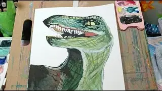 green dinosaurs is live! painting today ✨️