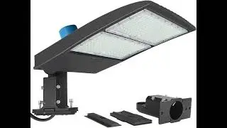 300W LED Parking Lot Light with Photocell,  42000Lm 5700K Led Shoebox Pole Light
