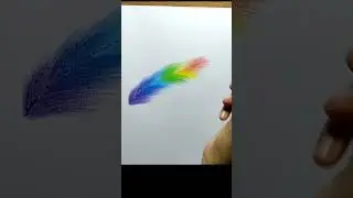 Радужное перо 🌈 | Масляные пастели | Цветные карандаши | #шорты #радужноеперо #маслянаяпастель #indusartdrawingchannel