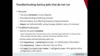 Additional backup and restore troubleshooting