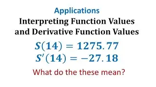 Interpret the Meaning of Function Values and Derivative Function Values