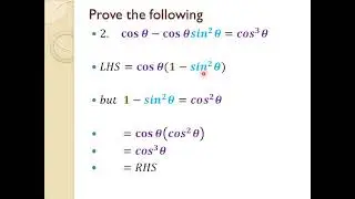 3 12 2 Grd 11 Trigonometry Identities taking out common factor