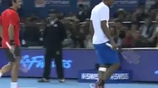 IPTL 2014- Roger Federer and Ga&euml;l Monfils funny moment