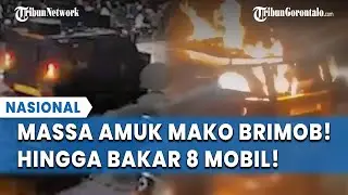 NGAMUK! Massa Serbu Mako Brimob Kwitang, Bakar 8 Mobil Imbas Ojol Tewas Dilindas!