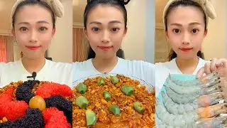 Extreme Colorful Snack ASMR Mukbang | Spicy Crunchy Egg Mix & Chinese Eating Sounds #301