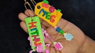 Making of name keychains with foam clay 🐙
