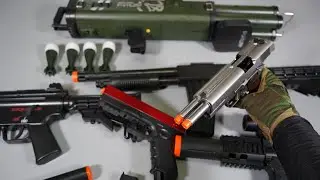 M202 Rocket launcher Toy Gun - Double Barrel 1911 Airsoft Gun - EBB Glock18c - Toy Guns Collection