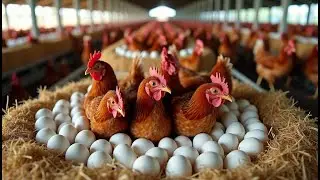Chicken Farm - Poultry Farm in a Beautiful Countryside - Harvesting Chicken Eggs and Gardening.