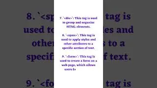 Here are 11 important HTML tags that are commonly used in web page designing #html