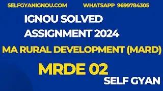 MRDE 02 ignou MA Rural Development solved assignment 2024 download