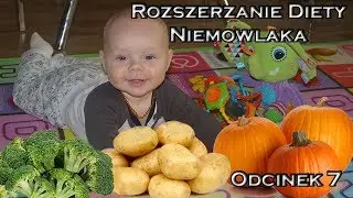 BLW nauka jedzenia warzyw-posiłki stałe-5m Dominik je samodzielnie - rozszerzanie diety niemowlaka