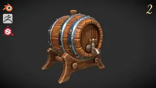 Stylized Beer Keg - highpoly modeling in ZBrush