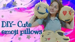 CUTE Emoji PILLOW DIY- do it yourself tutorial...Hand painted, Cheap and Easy.