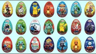 Surprise eggs, Peppa Pig, Kinder Surprise, Pokemon, Pikachu, Charmander, Bluey