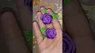 easy rose flower making / diy rose with glitter sheet craft #nehasartcorner #shorts #handmade