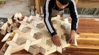 Unique Coffee Table Design: Artistic Geometric Inlays & Precision Lathe Work | Unique DIY Project