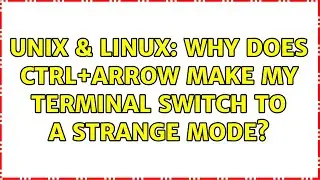 Unix & Linux: Why does Ctrl+Arrow make my terminal switch to a strange mode? (3 Solutions!!)
