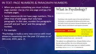 APA In-Text Page/Paragraph Numbers/Website
