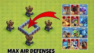 4x Air Defenses VS All Air Troops |Clash of Clans| #airdefence