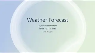 Weather Forecast Project