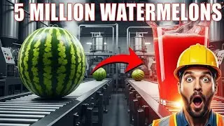 Inside the Giant Watermelon Factory – From Fruit to Desserts