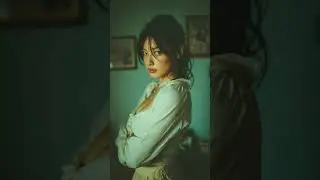 POV, 20-year-old Half Japanese and Half Italian woman arms-crossed, turning away yet side-eyeing ...