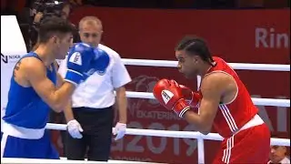 Round of 32 (81kg) JOSEPH-PAMPELLONE Jerome (NZL) vs EL MOHOR ZIAD (BEL) /AIBA World 2019
