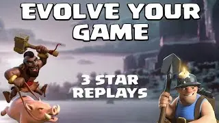 EPIC 3 STAR REPLAYS (Hog/Miner Hybrid) - BEST TH13 Attack Strategies - Clash of Clans
