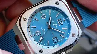 [Rất  Đẹp] Bell & Ross BR-05 GMT Sky Blue Special Edition 41mm BR05G-PB-ST/SRB | Hotline 0982298881