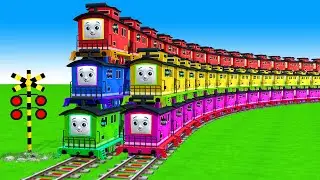 【踏切アニメ】あぶない電車 TRAIN THOMAS 🚦 Fumikiri 3D Railroad Crossing Animation #1