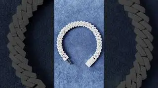 925 Sterling Silver 10mm VVS Moissanite Cuban Bracelet #moissanite#silver#hiphop#cubanchain #icedout