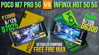 Infinix Hot 50 🆚 Poco M7 Pro || FF MAX detail compare || best gaming phone under 10k?