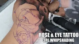 Realistic Rose & Eye Tattoo | 3rl Whipshading | Puntillismo de Arrastre 🌹