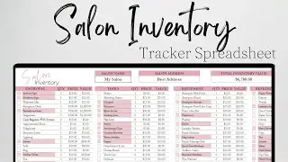 Salon Inventory Management Checklist, Hair Salon Setup Nail Salon Inventory Check List Google Sheets