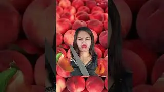 cute girl came out from the peach#short #youtubeshorts #viral #trending #cute #girl #peach #fruit