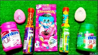 Unpacking candy ASMR  💜 Satisfying video Lollipops Bubble Gum Kinder Eggs Toy Rainbow candies #asmr