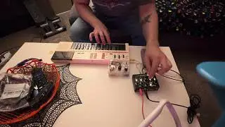 Wednesday night jam session 10/8/25 w/ a PO33 and a circuit bent pt-82 through delay pedal