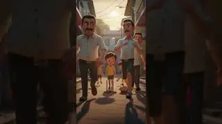 A group of small village children playing cricket in an open ground #cartoonstories #viralvideo