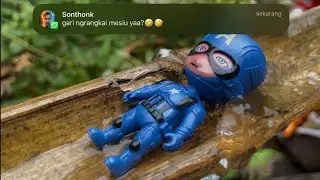 ( Part 1 ) CAPTAIN AMERICA'S BAMBOO WATER SLIDE! 💦 Superhero Nature Water Park Adventure