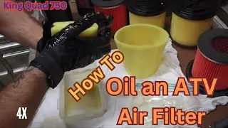 How to Oil an ATV air filter! Step 1 in how to change an air filter on a Suzuki king Quad 750