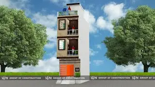 Small House Design ll (12x30ft) 2 Room Set+Drawing room+Modular Kitchen