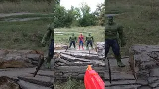 NERF GUN vs HULK & SPIDERMAN #shorts Best video by The J