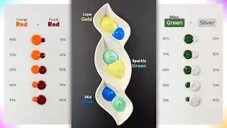 Secrets Behind Perfect Color Mixing Orange Red, Purple Red, Lime Gold, Mid Blue, Sparkle Green, 