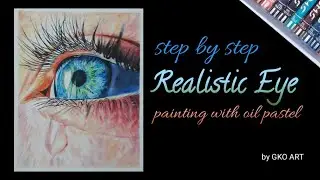 Realistic Eye Drawing with Oil Pastel/Realistic Eye Painting with Oil Pastel