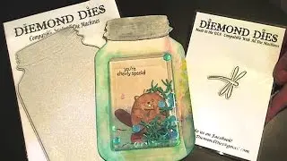 Diemond Dies Mason Jar Shaker w Shrinky Dink Dragonflies Tutorial for Shiela McNabb's Challenge