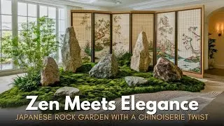 Japanese Rock Garden with Chinoiserie Chic Fusion: A Unique Indoor Retreat