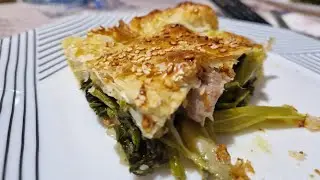 Torta salata cime di rape e salsiccia