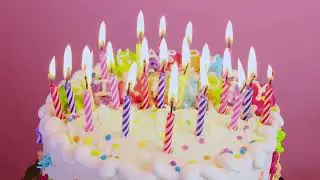 Birthday Candles Lit on Cake | 4K | No Sound