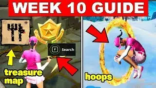 Fortnite ALL Season 8 Week 10 Challenges Guide! Flaming Hoops, Treasure Map Signpost Junk Junction